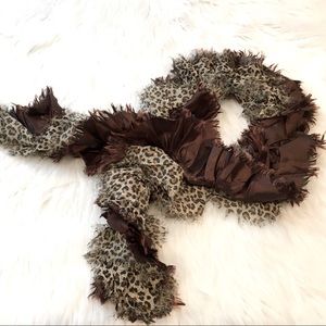 Animal Print & Chocolate Ruffle Scarf